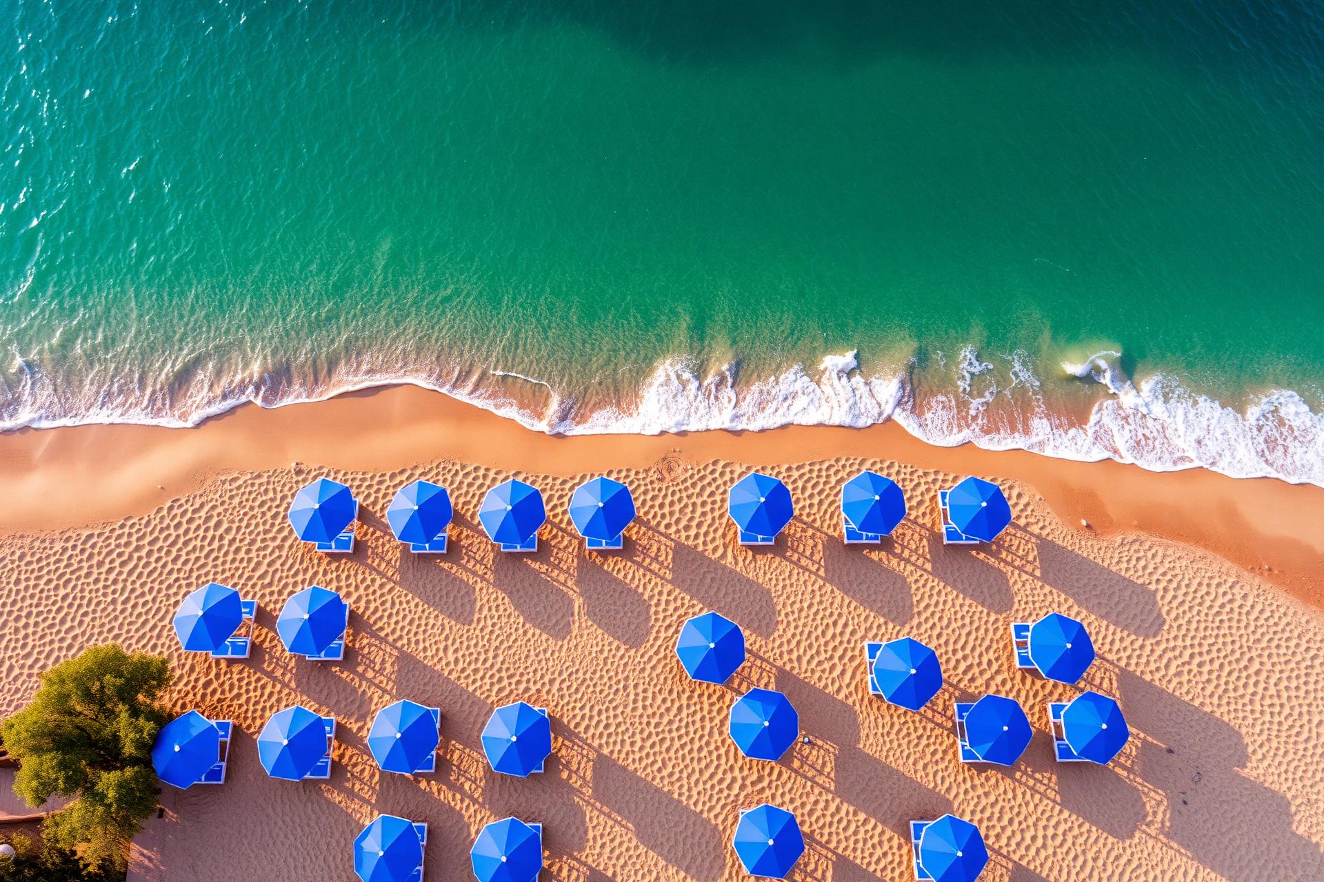 Vista aerea della spiaggia